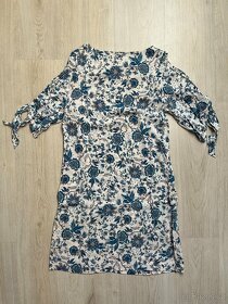 H&M Tie-sleeved Dress modro-béžové šaty, vel. 34 - 8