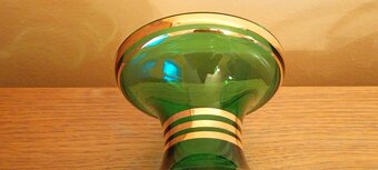 Velká skleněná váza se zlatým motivem růže - 8