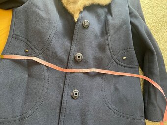 Vlněný vintage kabát s norkovou kožešinou M - 8