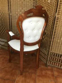 Jídelní set italský 1,8m +6 židlí bílá kůže –JS6.49 - 8