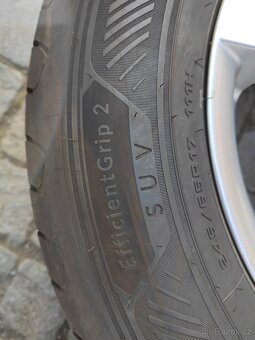Prodám zánovní letní kola 17 5x127 ET 36 zánovní letní pneu - 8