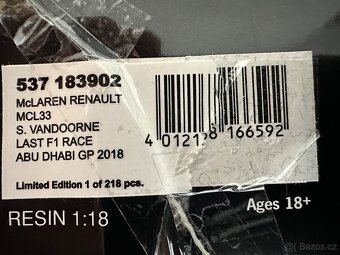 MODEL MCLAREN MCL33 MINICHAMPS 1:18 LIMIT 218 KS - 8