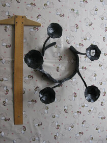 Kované,staré svícny,ke krbu+2 sošky,Vánoční dekorace,žabky - 8