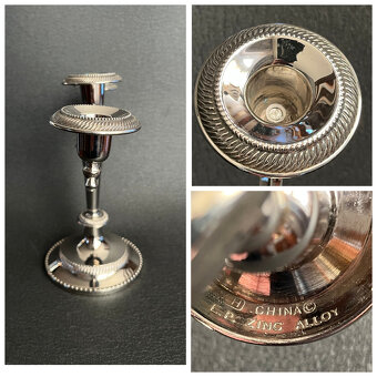 Kovový tříramenný stolní svícen 21.5 cm - 8