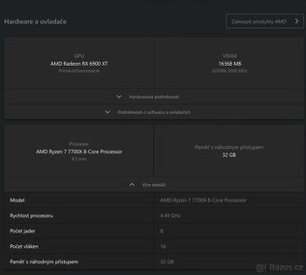 🖥️Herní PC RYZEN 7 7700X,RX 6900XT 16 GB,32 GB,2 TB SSD - 8