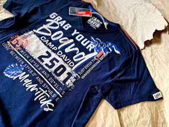 Pánské tričko CAMP DAVID Thunder Blue L (nové) - 8