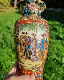 Velmi krásná stará činska porcelánová váza, ručně malovaná - 8