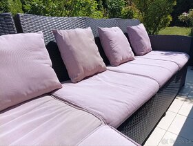 Rohová ratanová sedací souprava - 8