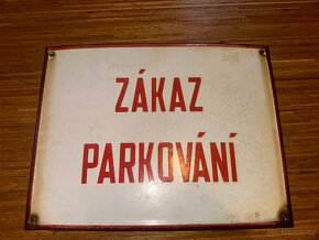 RETRO smaltovaná cedule ZÁKAZ PARKOVÁNÍ - 8