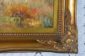 Zámecký obraz - Jelen s laní - olej na plátně - 8