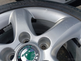 5x100 Škoda Fabia 6Jx15 ET43 č.5J0601025A alu disky - 8