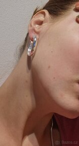 Nové dámské stříbrné náušnice kruhy 3 cm lesklé nové 925 - 8