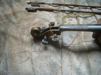 Staré housle vč. 2 smyčců a pouzdra k renovaci či do sbírky - 8