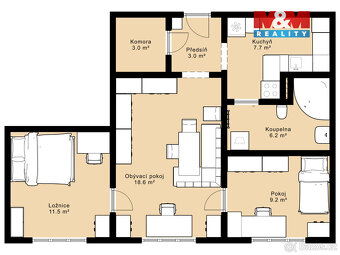 Prodej bytu 3+1, 60 m², České Budějovice, ul. Větrná - 8