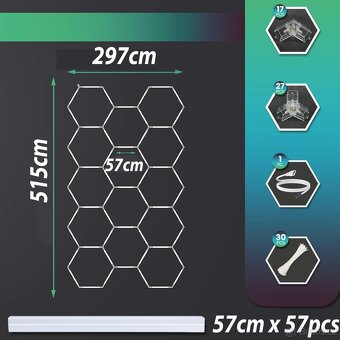 Led osvetleni Hexagon 6500k - 8