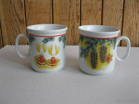 Hrníčky vánoční zvonky, ván.mísa zapék,CD,žabky na svíčky,ub - 8