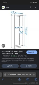Rámy skříně PAX IKEA + poličky - ZA ODVOZ - 8