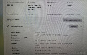 Herní PC Hard TUBE i7, 64Gb RAM, RTX 2080ti - 8