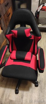 Prodávám Dětskou herní kancelářskou židli Dino černá/červená - 8