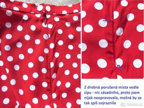 Vintage 90s červenobílé puntíkované dámské kraťasy - 8