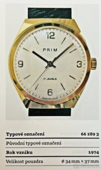 Československé mechanické vintage pánske hodinky PRIM Zlaté - 8