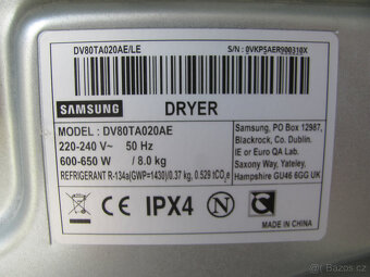 PARNÍ SUŠIČKA PRÁDLA SAMSUNG 8KG - A++ - 8