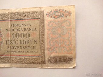 Bankovka 1000 korun Slovenských 1940 Perf.SPECIMEN - 8