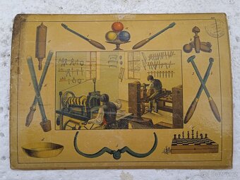 Tokárník - školní pomůcka 1856 - 36,5x26,5cm - 8