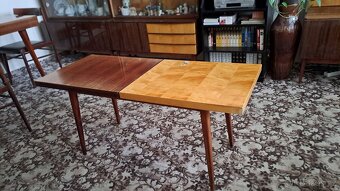 Retro obývací stěna, jídelní a konferenční stůl a židle - 8