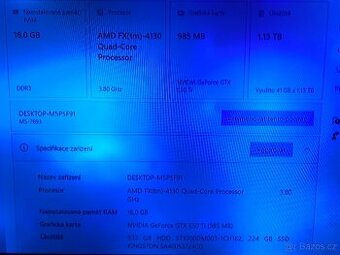 Starší herní PC – AMD FX, GTX 650 Ti, 16GB RAM, SSD + HDD - 8