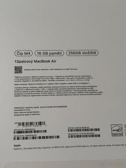 MacBook Air 13” M4 – 16GB / 256GB – Jako nový, pouze 30 cykl - 8