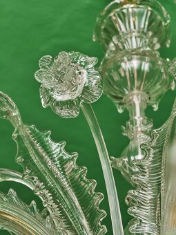 Benátský křišťálový lustr ze štípaného skla – Murano, Itálie - 8