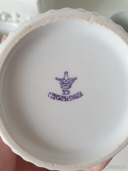 Rokoko porcelánové hrnky hrníčky Czechoslovakia - 8
