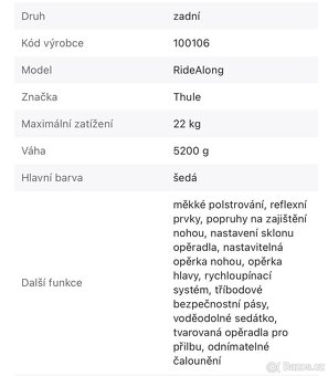 Cyklosedačka Thule Ride Along - 8