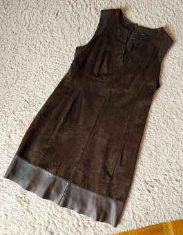 Dámské kožené hnědé šaty, vel. 40, jak NEW - 8