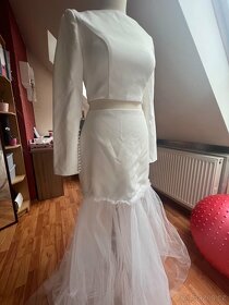 Nové dvoudílné svatební šaty - vel. 36 - 8