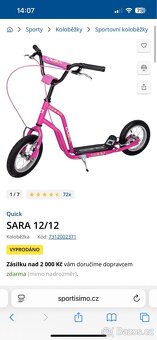 Sportovní dívčí koloběžka Quick s nafukovacími koly - 8