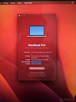 MacBook Pro 13", 2017, Intel Core i7, 16GB RAM - 8