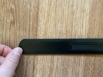 Nový pánský kožený opasek Bandi s aut. sponou-černý, nastav. - 8