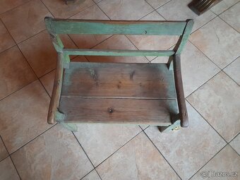 Starozitna dětská dřevěná lavice - 8
