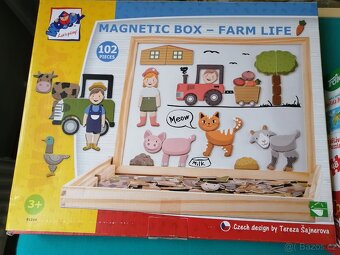 deskové hry, magnetická tabulka s magnetky a puzzle - 8