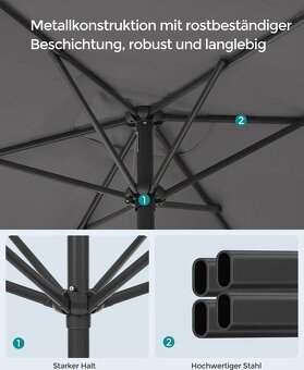 Slunečník Songmics 200x150 cm nový + balkónový držák - 8