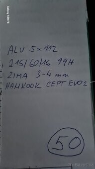 ALU VW, AUDI,5X112 - 215/60/16 99H - ZIMNÍ - Č - 50 - 8