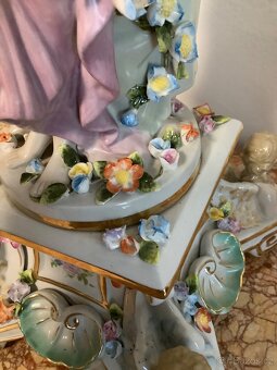Staré porcelánové stolní zrcadlo Německo - 8