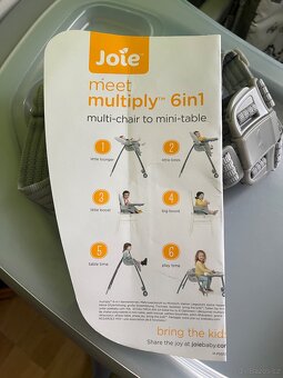 Dětská jídelní židlička joie multiply 6in1 šedivá - 8