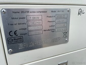 Šroubový kompresor Zelfir HV-7.5G - 8