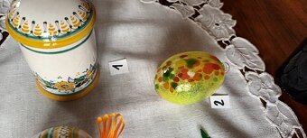 Porcelánové kraslice velké 9 cm a Dozička ve stejném dekoru - 8