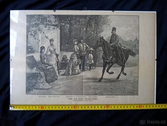 Dřevoryt z novin z roku 1888 (F.J. I. s rodinou) - 8