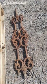 Staré litinové dílce zábradlí, železné zábradlí, 9 ks - 8