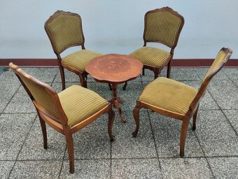 Barokní židle a taburet, rustikální nábytek, starožitný - 8